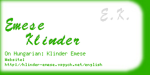 emese klinder business card